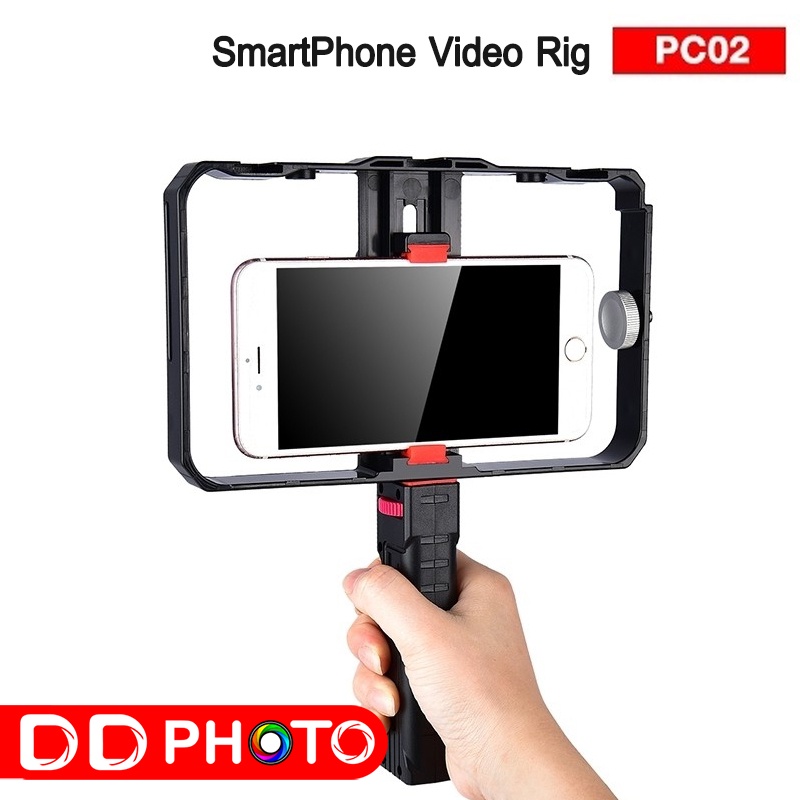smartphone-video-rig-pc02-ถ่ายวีดีโอ-ถ่ายภาพ-มีด้ามจับ-สำหรับมือถือ-ขนาด-5-5-8-6cm