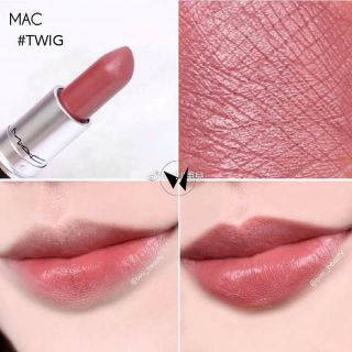 MAC Lipstick สี  TWIG ลิปโทนชมพูกลีบบัว เนื้อซาติน ชุ่มชื่น ทาง่าย ไม่ตกร่อง (ของแท้100% มีกล่อง)