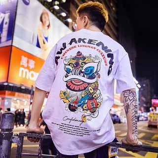 FNNKA ฤดูร้อนเสื้อยืดผู้ชายและผู้หญิงแขนสั้นญี่ปุ่น street hip-hop หลวมสไตล์จีนคู่สวมใส่แบรนด์แนวโน้มครึ่งแขน