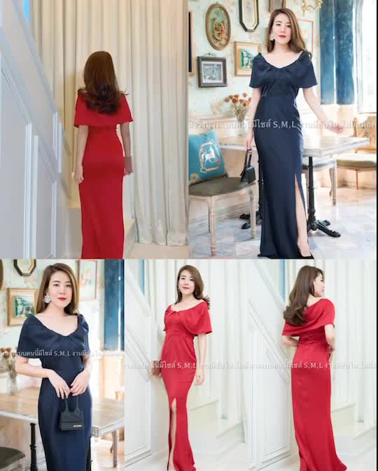 sale-ชุดเดรสยาวงานสไตช์แบรนด์-smlxl