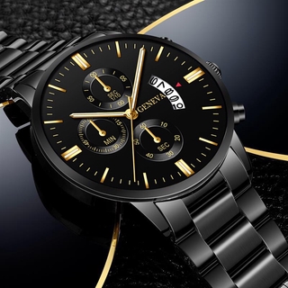 เช็ครีวิวสินค้าGENEVA นาฬิกาข้อมือ นาฬิกาผู้ชาย นาฬิกาธุรกิจ สายสแตนเลสคุณภาพ มีวันที่บอก กันน้ำ30m มีหลายสีให้เลือก รุ่นใหม่ GD569