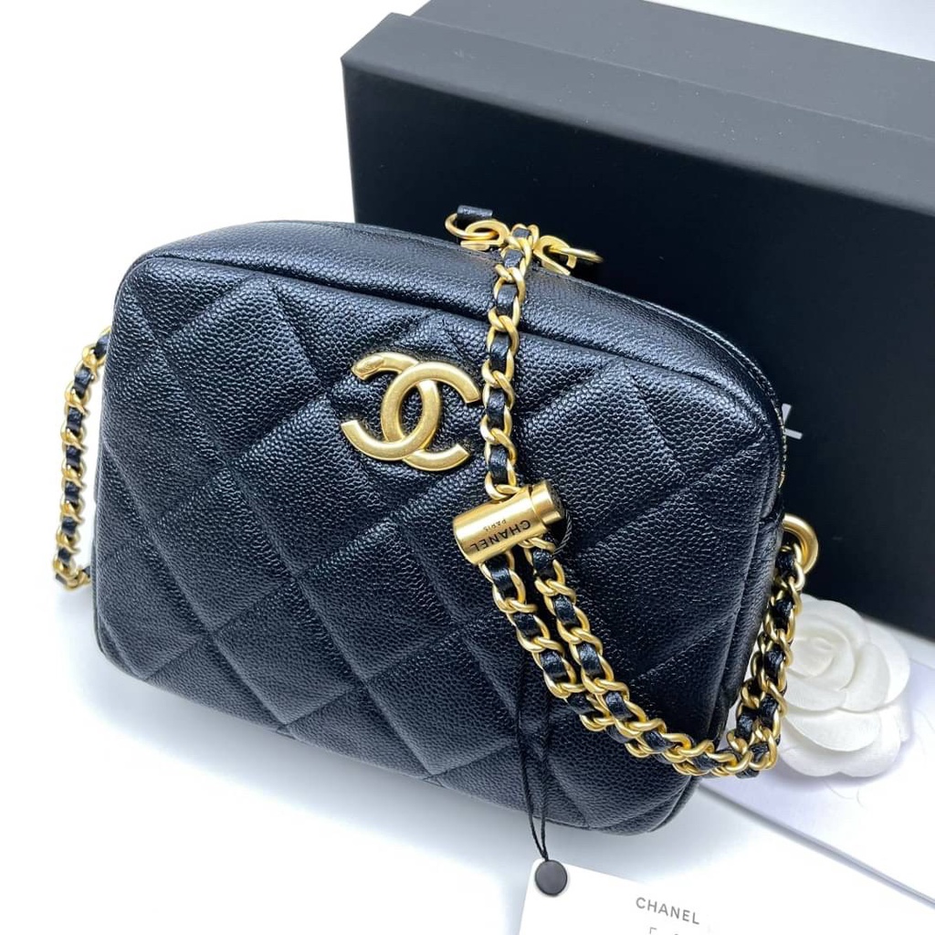 chanel21k-crossbodyziparound-grade-vip-size-18cm-เป็น-micro-chip-อุปกรณ์-full-box-set