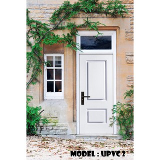 ประตู UPVC ECO DOOR บานทึบลูกฟัก (สีขาว) สำหรับภายในและภายนอก