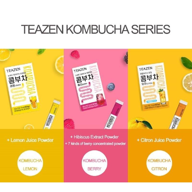 [TEAZEN] Kombucha Lemon, Peach, Yuja, Berry, Pineapple, Ginger Set main image 1