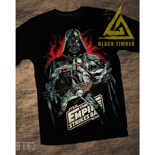 เสื้อยืดผ้าฝ้ายพรีเมี่ยม BT 63 Star Wars The Empire Strikes Back เสื้อยืด ลายหนัง สกรีนลาย ผ้าหนา Movie BT Black Timber