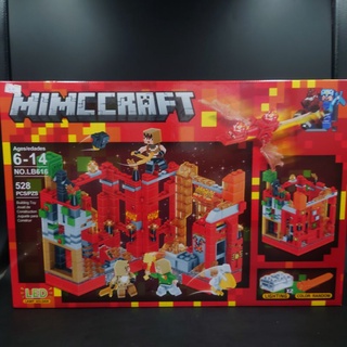 เลโก้ Minecraft (My World) LB616 กล่องสีแดง จำนวน 528 ชิ้น มีตัว LED ราคาถูกมาก พร้อมส่งทันที