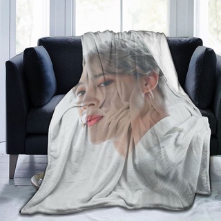 【มีสินค้า】 BTS Jimin สักหลาด ผ้าห่มไมโครฟลีซนุ่มพิเศษสำหรับเตียงนอนโซฟาผ้าห่มเครื่องปรับอากาศ