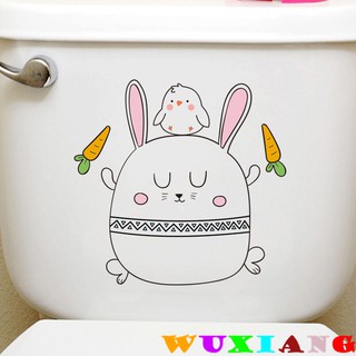 【wuxiang】สติกเกอร์ ลายกระต่าย มีกาวในตัว กันน้ํา สําหรับติดตกแต่งห้องน้ํา