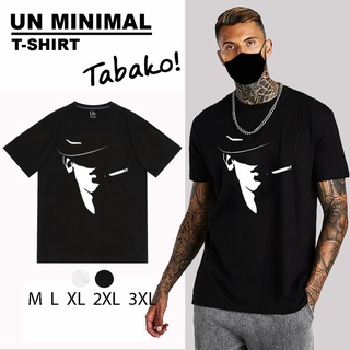 เสื้อยืด Tabako T-shirt Un_minimal แฟชั่นผู้ชาย  สไตล์มินิมอล แขนสั้นคอกลม สายฝอ