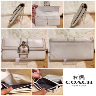 👝: COACH Soho Beige Leather Long Wallet แท้💯%