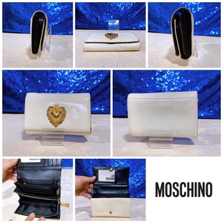 👝: LOVE MOSCHINO White Patent Leather Wallet แท้💯%