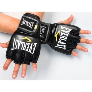 💪 นวมชกมวย 💪 Boxing Glove MMA ผู้ชายและผู้หญิงมวยสแควร์สแควร์ต่อสู้ต่อสู้การฝึกอบรมครึ่งนิ้วถุงมือมวยถุงมือ Everlast ถ