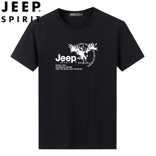 เสื้อยืดพิมพ์ลายแฟชั่น JEEP  Jeep 2022 ฤดูร้อนใหม่ชายเสื้อยืดแขนสั้นหลวมขนาดใหญ่ครึ่งรอบคอเสื้อ bottoming-