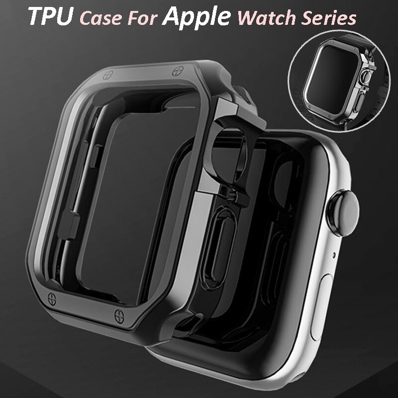 ภาพหน้าปกสินค้าเคสนาฬิกาข้อมือ TPU กันกระแทก สําหรับ Apple Watch 8 7 6 SE 5 4 3 2 1 IWatch 44 มม. 40 มม. จากร้าน geekthink.th บน Shopee