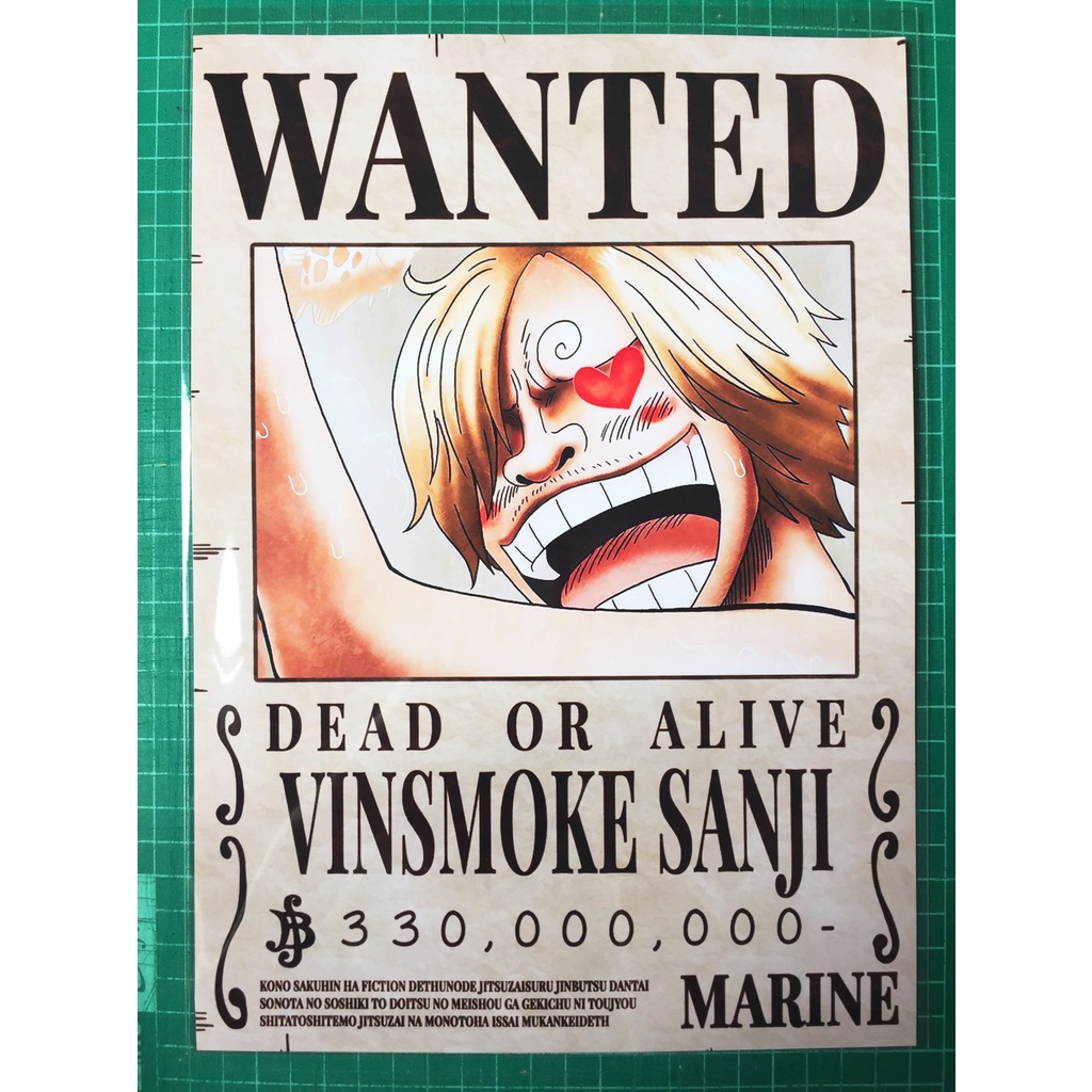 poster-aniem-โปสเตอร์อนิเมะ-ใบประกาศจับวันพีช-bounty-wanted-poster-one-piece-ขนาด-a4