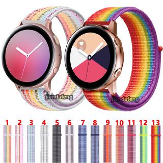สินค้า สายนาฬิกาข้อมือ แบบไนลอนทอ ติดแถบตีนตุ๊กแก สำหรับ Samsung Galaxy Watch Active 1 2 ขนาด 40, 44 มม.