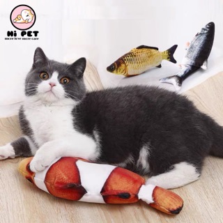 สินค้า Hi Pet  Fish toys ตุ๊กตาปลาแคทนิป ของเล่นแมวและสุนัข 20CM【P0012】