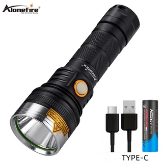 Alonefire X27 ไฟฉาย LED SST40 ชาร์จ USB กันน้ํา สําหรับตั้งแคมป์กลางแจ้ง