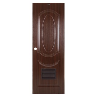 UPVC 70X200 CM. BROWN OAK AZLE LT02 DOOR ประตู UPVC AZLE LT02 เกล็ด 70x200 ซม. สีโอ๊คน้ำตาล ประตูบานเปิด ประตูและวงกบ ปร