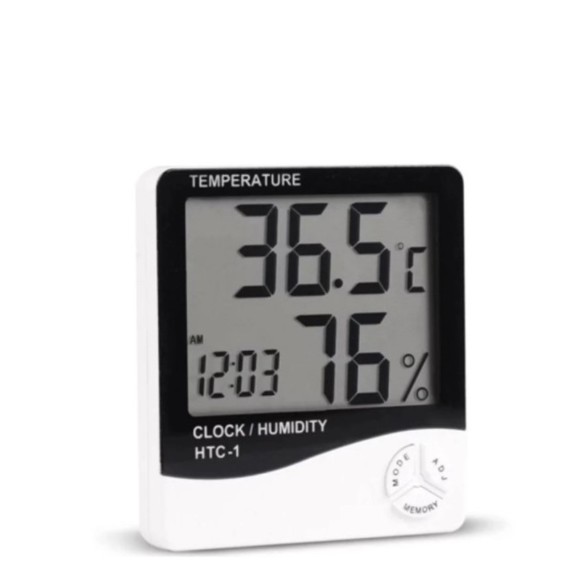 ภาพหน้าปกสินค้าHTC-1 เครื่องวัดอุณหภูมิ ความชื้นและนาฬิกา จากร้าน lili888. บน Shopee
