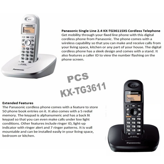 ภาพหน้าปกสินค้าPanasonic KX-TG3611BX โทรศัพท์ไร้สาย รุ่น 2.4GHz TG3611 ราคาถูกมาก โทรศัพท์บ้าน ออฟฟิศ สำนักงาน จากร้าน pcspanacenter บน Shopee