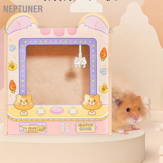 NEPTUNER บ้านไม้หนูแฮมสเตอร์ พื้นที่ขนาดใหญ่ ทนต่อการกัด ไร้ก้น