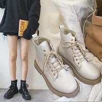 ภาพหน้าปกสินค้ารองเท้าผู้หญิง รองเท้าบูท รองเท้าหนังแฟชั่น รองเท้ามาร์ตินหญิงหลอดสั้น ใหม่สไตล์อังกฤษเวอร์ชั่นเกาหลีป่านักเรียนรองเท้าเ