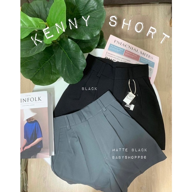 sz-m-l-xl-กางเกงเอวสูงรุ่น-kenny-basic-short-กางเกงขาสั้นเอวสูงดีเทลแต่งด้วย-กระเป๋าจริง2ข้าง