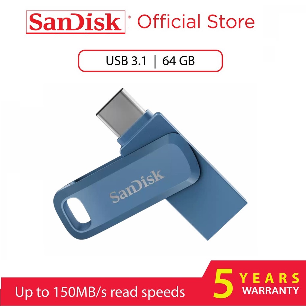แท้-sandisk-otg-64gb-128gb-type-c-flash-dual-flashdrive-usb-type-c-ประกัน-5-ปี-usb-3-1