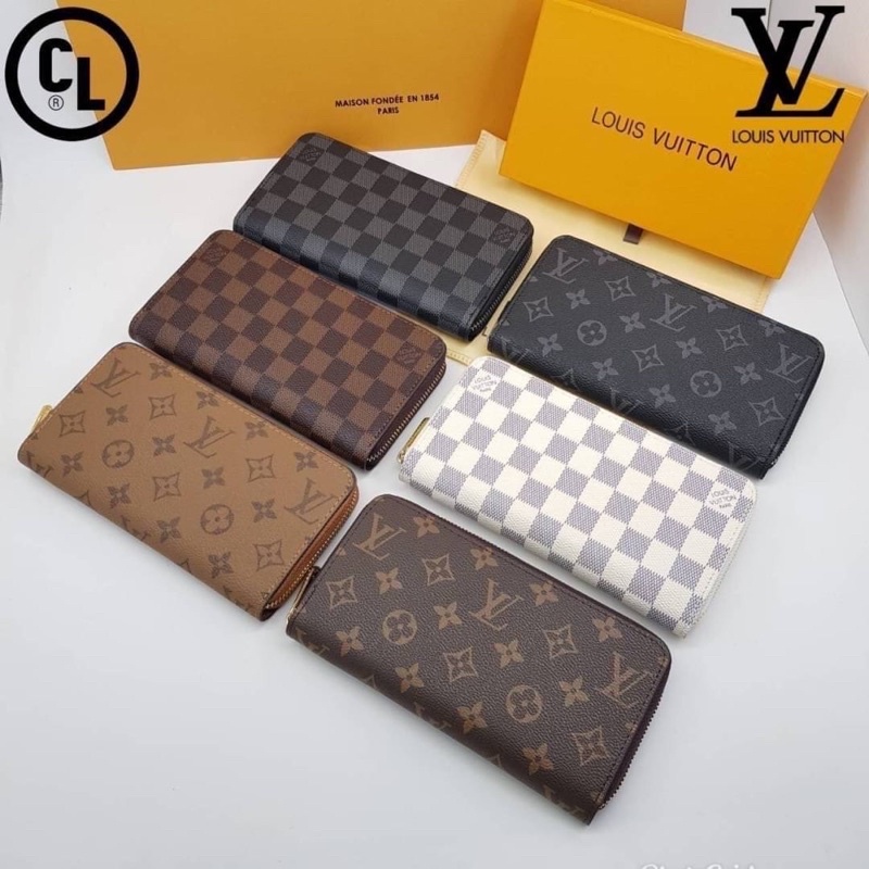 ms-กระเป๋าสตางค์ใบยาว-lv-ซิปรอบ-กระดุม-รุ่นใหม่สุดฮิตรวมรุ่น-กระเป๋าปั้มแบรนด์