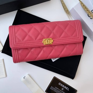 Chanel wallet สีชอคกิ้งพิ้ง Grade vip  อปก.Fullboxset