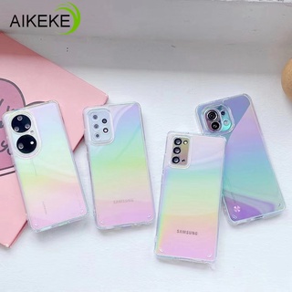 เคสโทรศัพท์มือถือแบบนิ่ม TPU ใส ไล่โทนสีรุ้ง สําหรับ Samsung Galaxy A51 A71 A22 A72 4G A53 A22 A32 A33 5G A12 A52 A52S M32 4G 5G M12