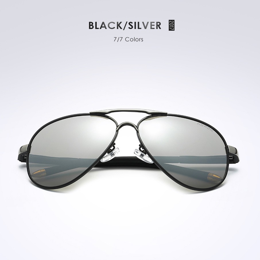 polarized-แว่นกันแดด-แฟชั่น-รุ่น-uv-8503-c-7-สีดำตัดเงินเลนส์ปรอทเงิน-แว่นตา-ทรงสปอร์ต-วัสดุ-stainless