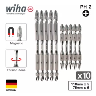 ภาพหน้าปกสินค้าดอกไขควงแฉก 2 หัว WIHA รุ่น 7441 ขนาด PH2*75mm (5 ดอก) + ดอกไขควง 2 หัว PH2*110mm (5 ดอก) สุดคุ้ม 10 ดอก/1แพค ปลายหัวแม่ ซึ่งคุณอาจชอบราคาและรีวิวของสินค้านี้