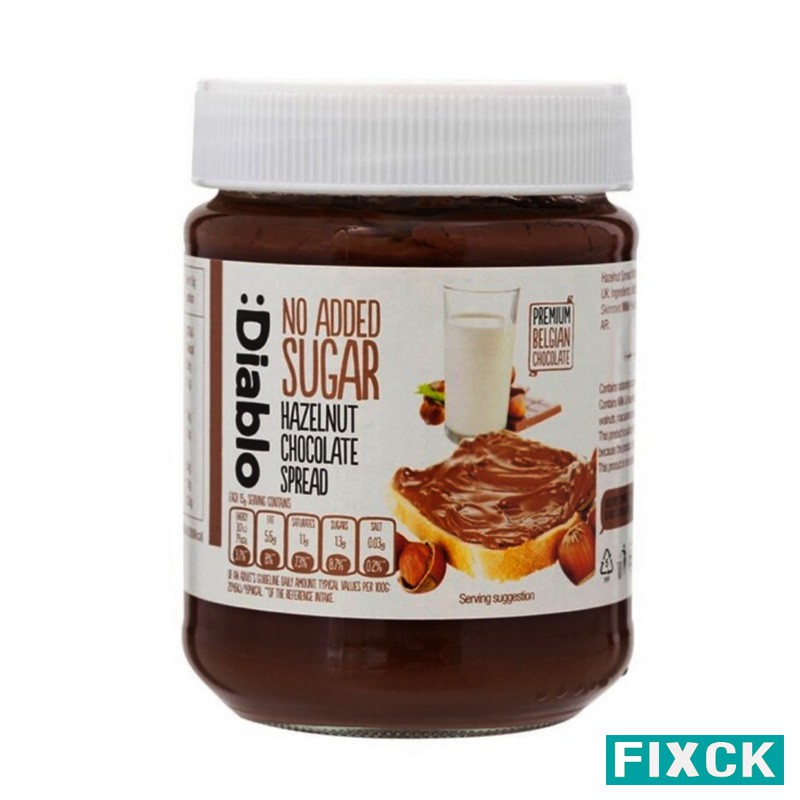 ช็อกโกแลตไม่มีน้ำตาลผสมเฮเซลนัท-ทาขนมปัง-เดียโบล-diablo-no-added-sugar-hazelnut-amp-chocolate-spread-350g