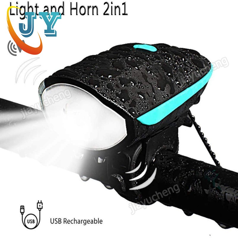 ภาพหน้าปกสินค้าBike Light with Loud Bike Horn, Rechargeable Bicycle Light Waterproof Cycling Lights, Bicycle Light Front with Loud Sound Siren, 3 Lighting Modes 5 Sounds