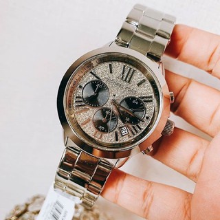 (ผ่อน0%) นาฬิกา สแตนเลส สีเงิน Michael Kors Womens Bradshaw Chronograph Stainless Steel Watch MK6568 40mm