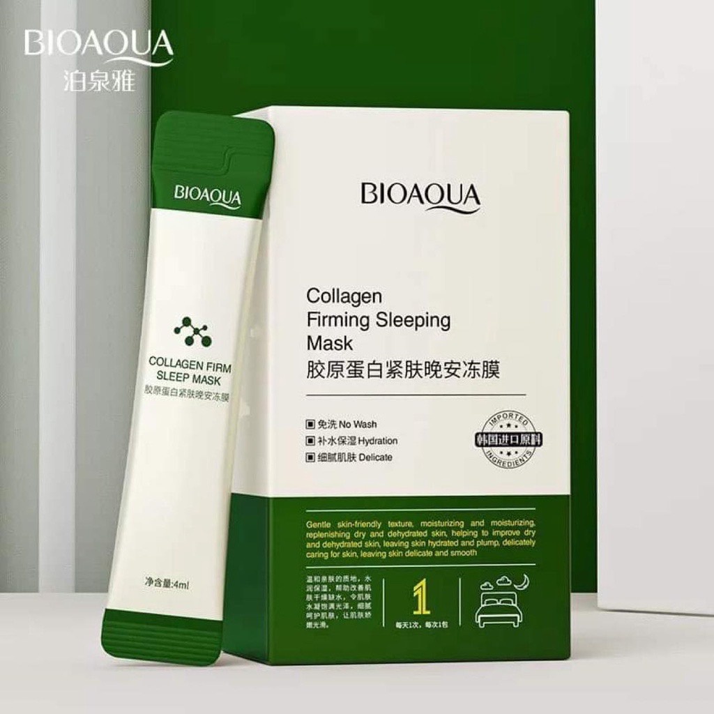 ส่งฟรีทุกออเดอร์-ขายดี-สลีปปิ้งมาส์ก-มาส์กหน้าขาวใส-bioaqua-สูตรคอลลาเจน-ผิวเนียนนุ่ม-กระชับ-ถูกที่สุด