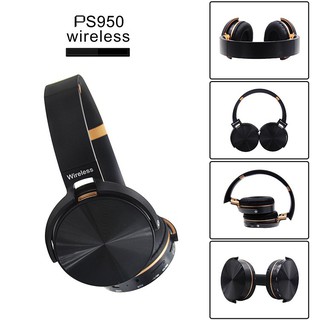 ภาพหน้าปกสินค้าWireless Bluetooth 4.1 Headphone Stereo หูฟังบลูทูธเเบบครอบหู รุ่นPS950 ที่เกี่ยวข้อง