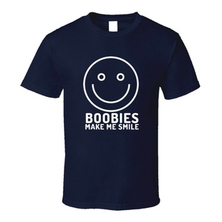 ผลิตภัณฑ์ใหม่👕เสื้อยืด พิมพ์ลายกราฟฟิค Boobies Make Me Smile Joke คุณภาพสูง เหมาะกับของขวัญ แฟชั่นสําหรับผู้หญิง