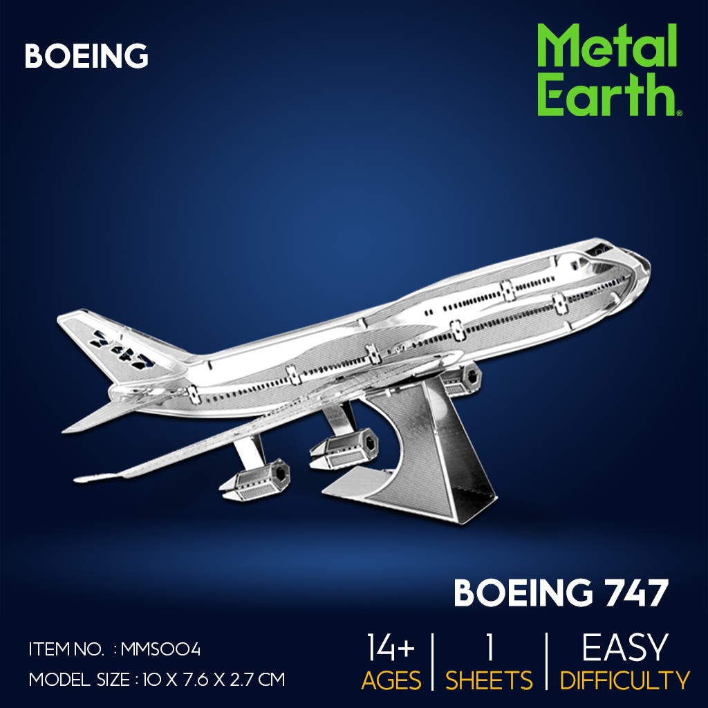 โมเดลโลหะ-3-มิติ-เครื่องบินโบอิง-747-boeing-747-metal-earth-mms004-ของแท้-100-สินค้าเป็นแผ่นโลหะต้องประกอบเอง-พร้อมส่ง