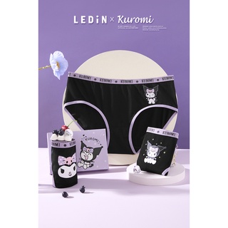 Leding Kulomi antibacterial underwear female 3-pack cute girl Japanese underwear mid-waist hip-lifting cartoon bottoms