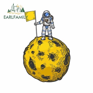 Earlfamily สติกเกอร์กันน้ํา ลาย Spaceman on Planet 13 ซม. x 8.5 ซม. สําหรับติดตกแต่งรถยนต์