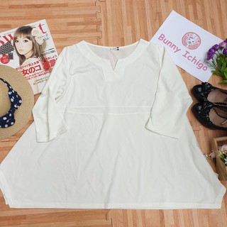 eur 3 เสื้อยืด อก 46 นิ้ว แขนสามส่วน มือสอง สภาพดี สีขาว