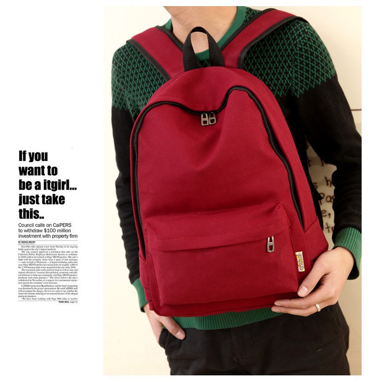 ภาพสินค้า1001 (พร้อมส่ง)กระเป๋าเป้ดีไซส์เกาหลีแนวเรียบง่าย จากร้าน schoolbag1 บน Shopee ภาพที่ 2