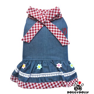 Petcloths -Doggydolly   เสื้อผ้าแฟชั่นสัตว์เลี้ยง หมาแมว ชุดกระโปรง แขนกุด ขนาด 1-9 โล    D553