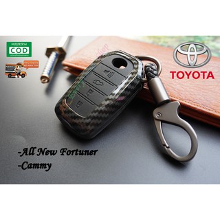 เคสเคฟล่ากุญแจรีโมทรถยนต์ เคสกุญแจ ซองกุญแจ Toyota รุ่น All New Fortuner / Cammy (ซิลิโคนสีดำ)