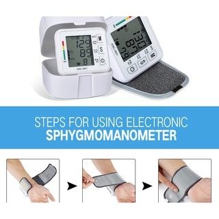เครื่องวัดความดันโลหิตAutomatic Wrist Blood Pressure Monitor เครื่องวัดความดันอัตโนมัติ Machine Heart Rate Monitor