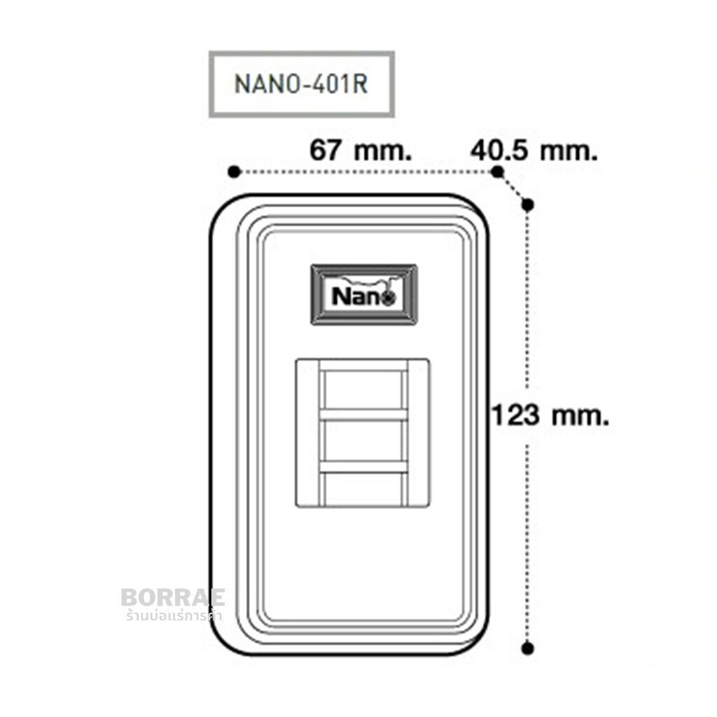 nano-กล่องเบรกเกอร์-2x4-นิ้ว-กล่องลอย-หน้ากากเบรกเกอร์แบบลอย-รุ่น-nano-401r