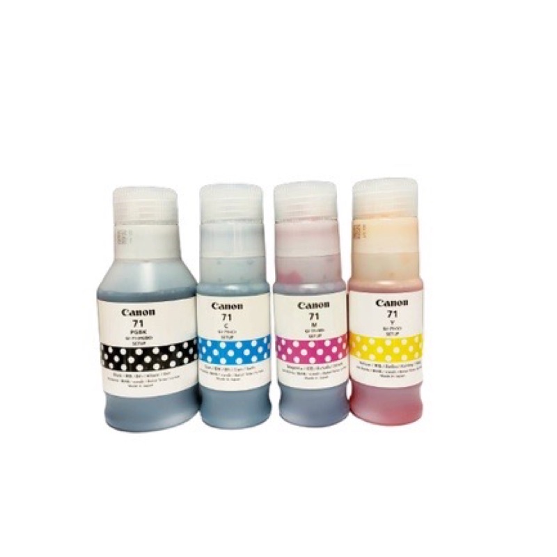 ชุดน้ำหมึกเติมของแท้ Canon GI71 (PGBK/M/C/Y) Original Ink Bottle Set For G1020/G2020/G2021